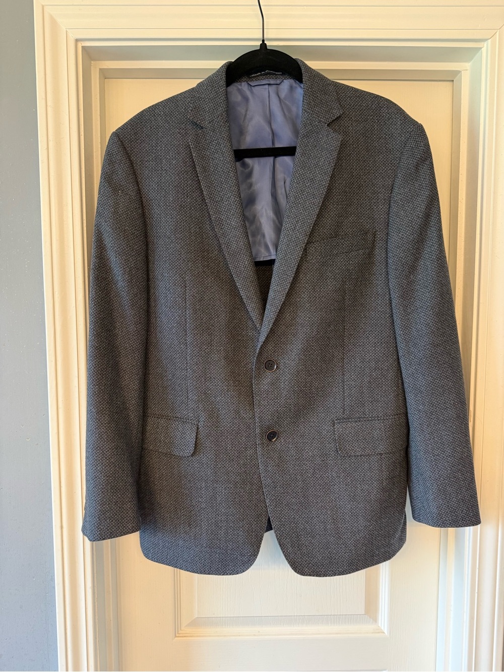 Hart Schaffner Marx Men's Blue Gray Two-Button Sport Coat Blazer 42S